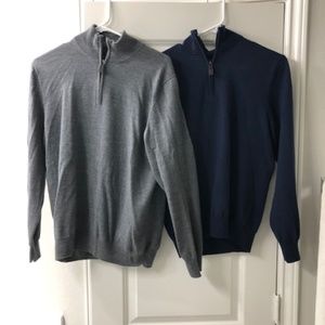 Jos A. Bank Merino Wool Quarter-Zip Sweaters